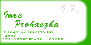 imre prohaszka business card