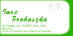 imre prohaszka business card